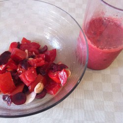 Antes y despues del gazpacho de cereza